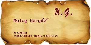 Meleg Gergő névjegykártya